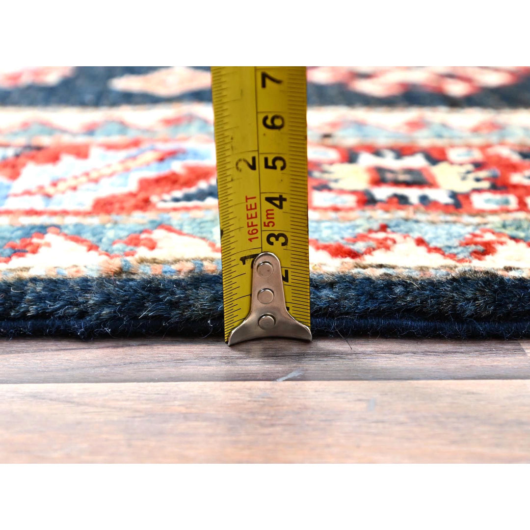 2'7" x 10'1" New Hand Knotted Blue Wool Runner Oriental Rug - MOA10286451