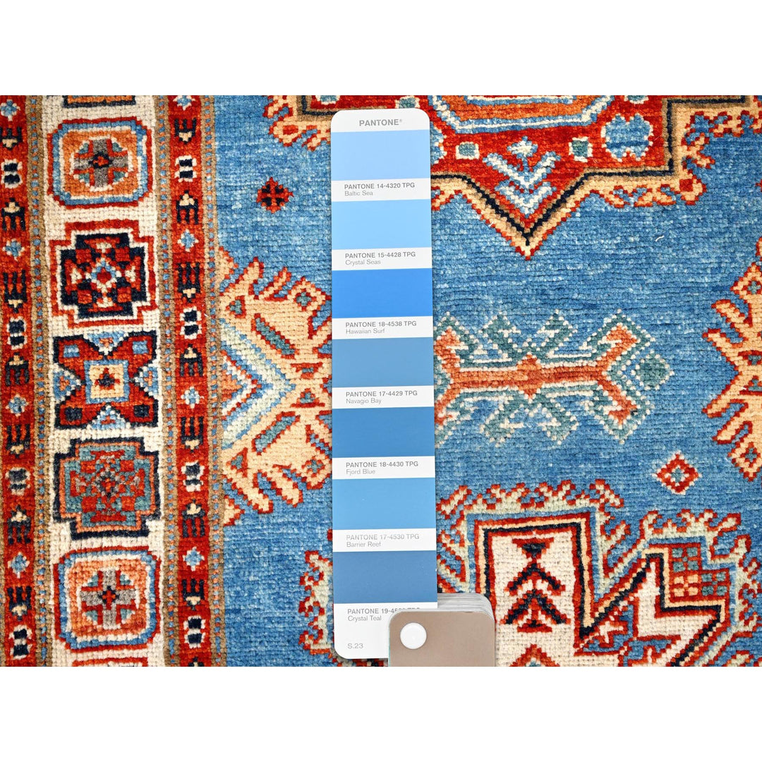 2'10" x 9'7" New Hand Knotted Blue Wool Runner Oriental Rug - MOA10286452