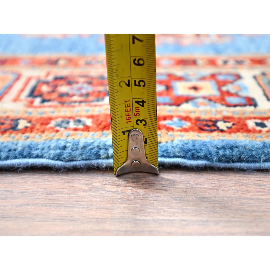 2'10" x 9'7" New Hand Knotted Blue Wool Runner Oriental Rug - MOA10286452