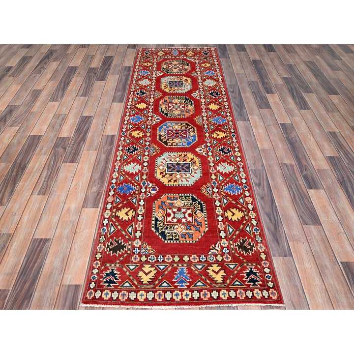 2'7" x 8'0" New Hand Knotted Red Wool Runner Oriental Rug - MOA10286457