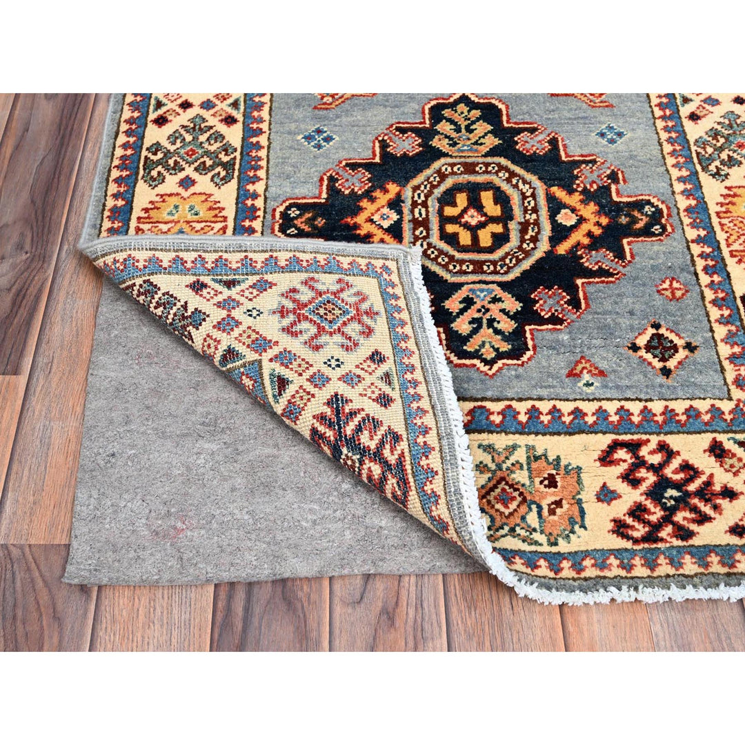 2'9" x 9'8" New Hand Knotted Grey Wool Runner Oriental Rug - MOA10286459