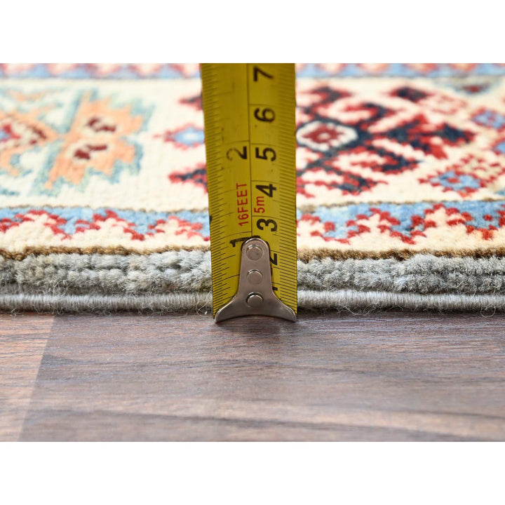 2'9" x 9'8" New Hand Knotted Grey Wool Runner Oriental Rug - MOA10286459