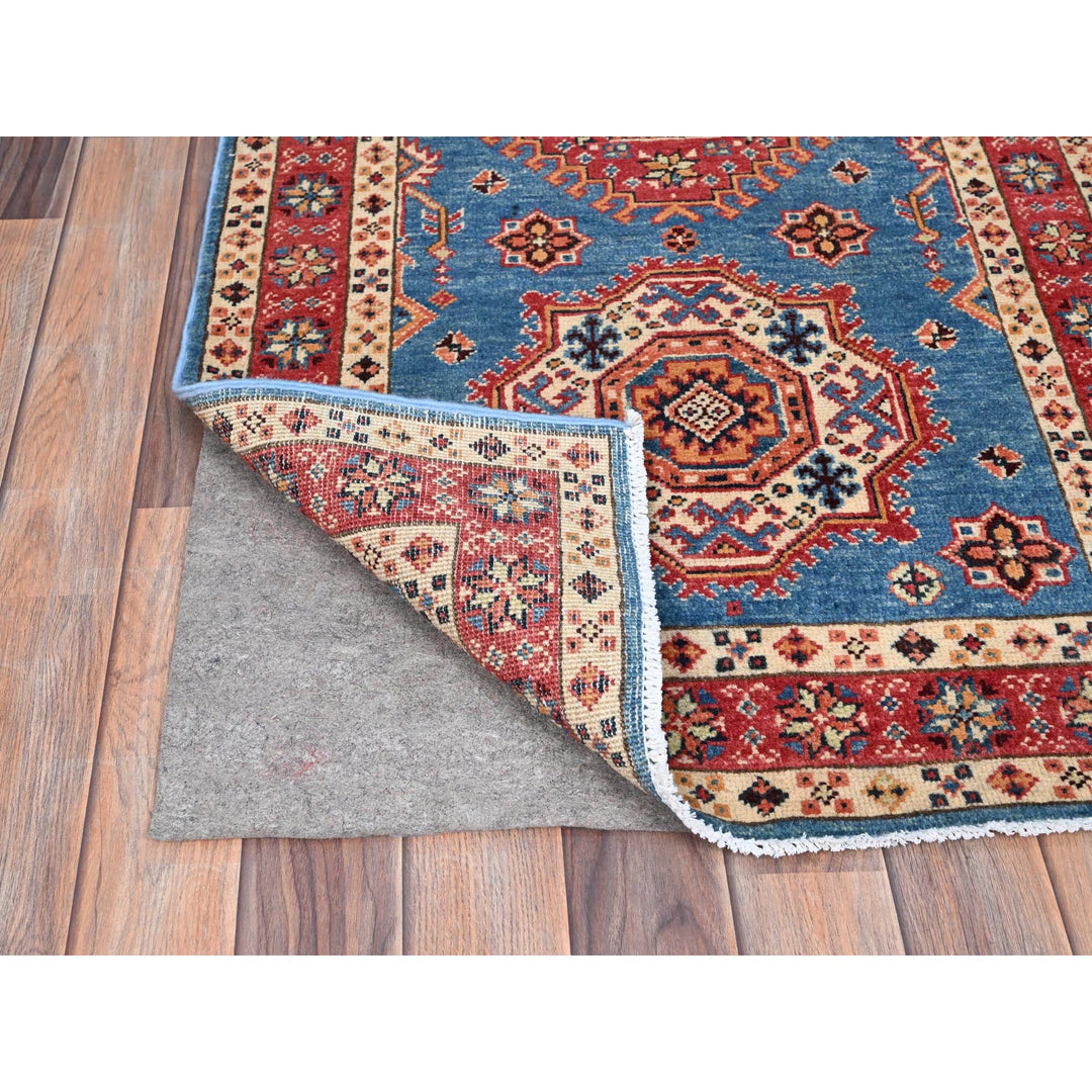 2'8" x 7'10" New Hand Knotted Blue Wool Runner Oriental Rug - MOA10286461