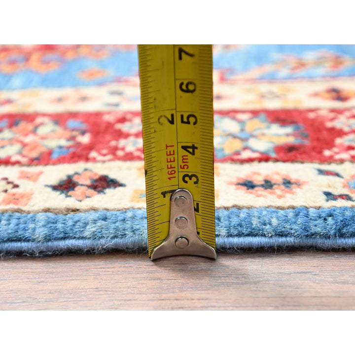 2'8" x 7'10" New Hand Knotted Blue Wool Runner Oriental Rug - MOA10286461