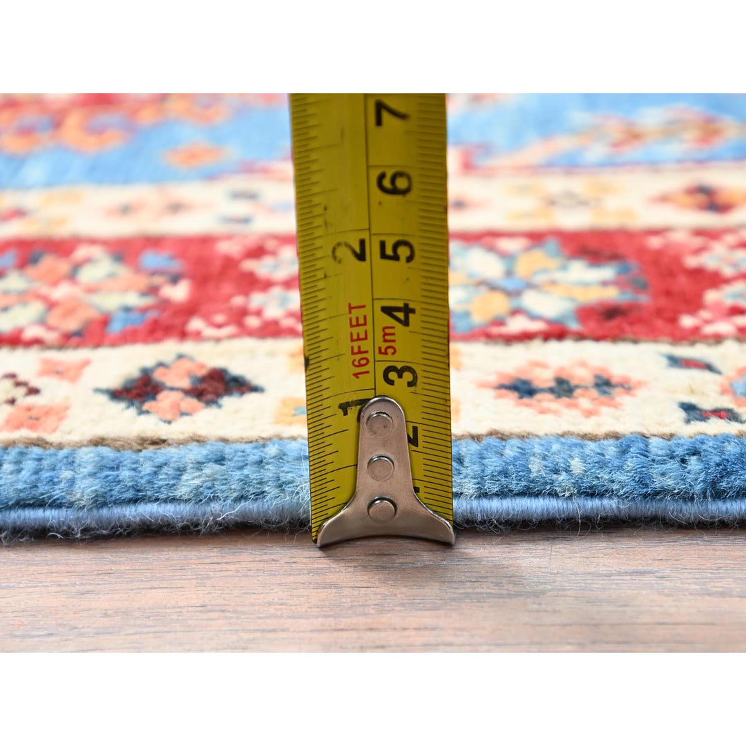 2'8" x 7'10" New Hand Knotted Blue Wool Runner Oriental Rug - MOA10286461