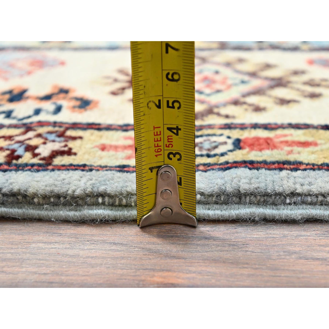 5'7" x 7'5" New Hand Knotted Grey Wool Rectangle Oriental Rug - MOA10286470