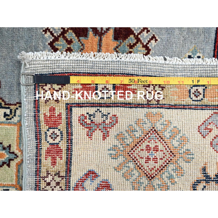 5'7" x 7'5" New Hand Knotted Grey Wool Rectangle Oriental Rug - MOA10286470