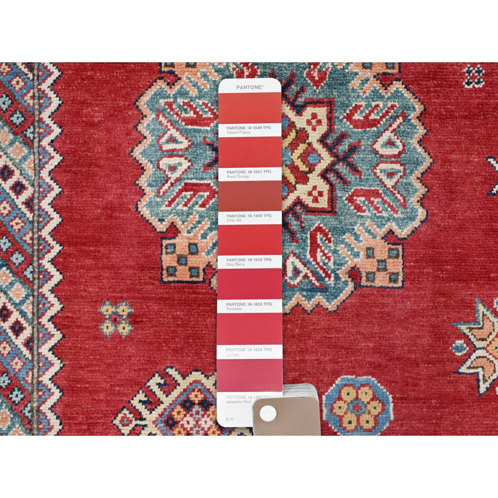 9'9" x 13'8" New Hand Knotted Red Wool Rectangle Oriental Rug - MOA10286471