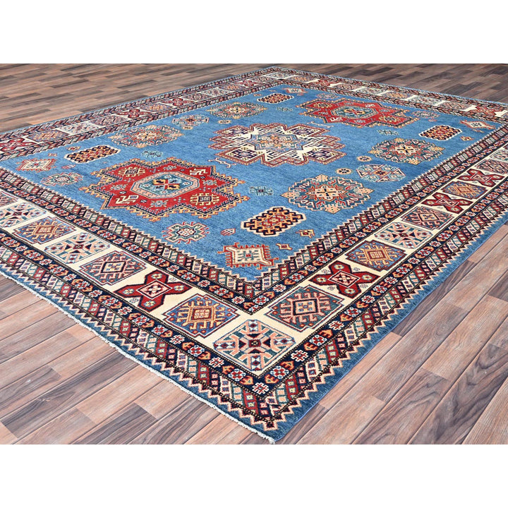 8'11" x 11'8" New Hand Knotted Blue Wool Rectangle Oriental Rug - MOA10286473