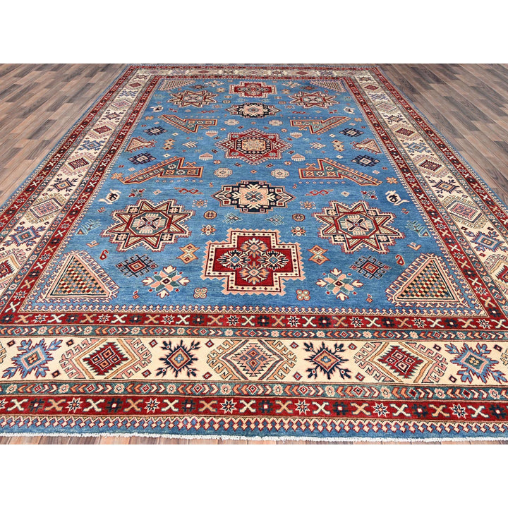 10'0" x 13'8" New Hand Knotted Blue Wool Rectangle Oriental Rug - MOA10286475