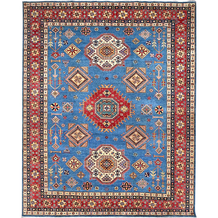 9'2" x 11'4" New Hand Knotted Blue Wool Rectangle Oriental Rug - MOA10286480