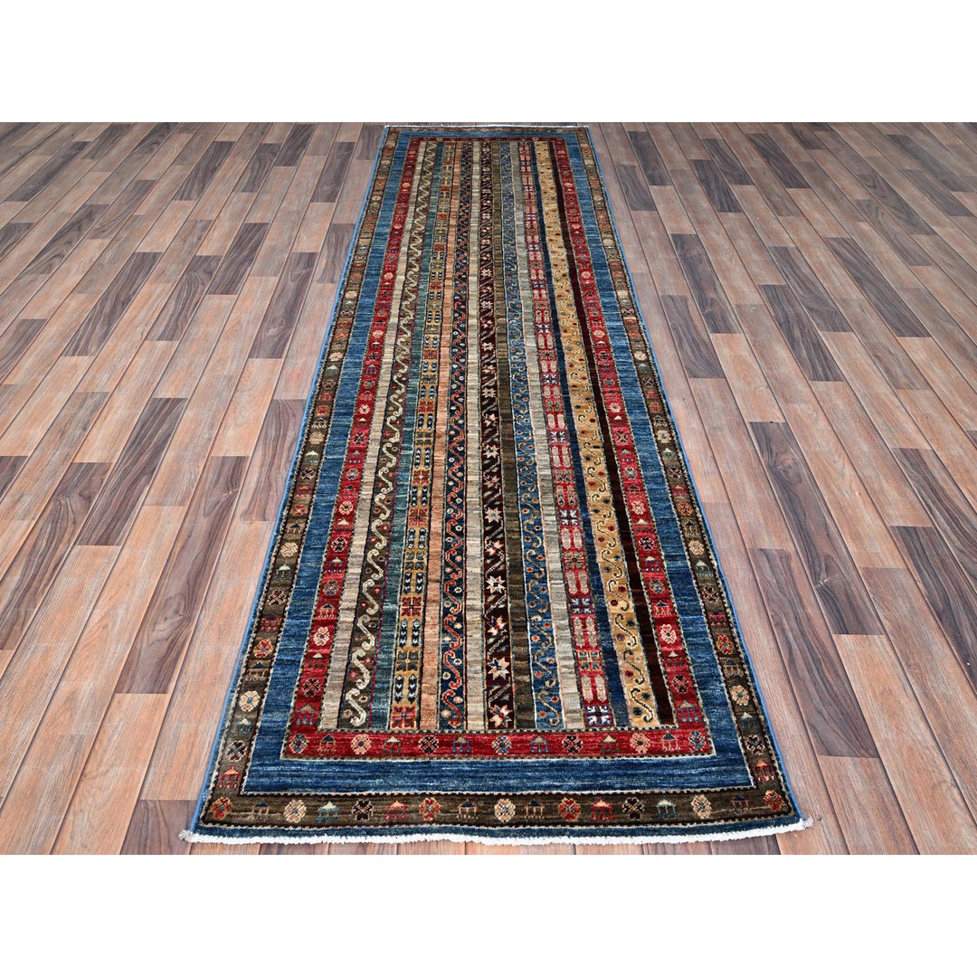 2'10" x 9'9" New Hand Knotted Ivory Wool Runner Oriental Rug - MOA10286486