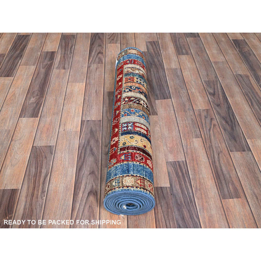 2'10" x 9'9" New Hand Knotted Ivory Wool Runner Oriental Rug - MOA10286486