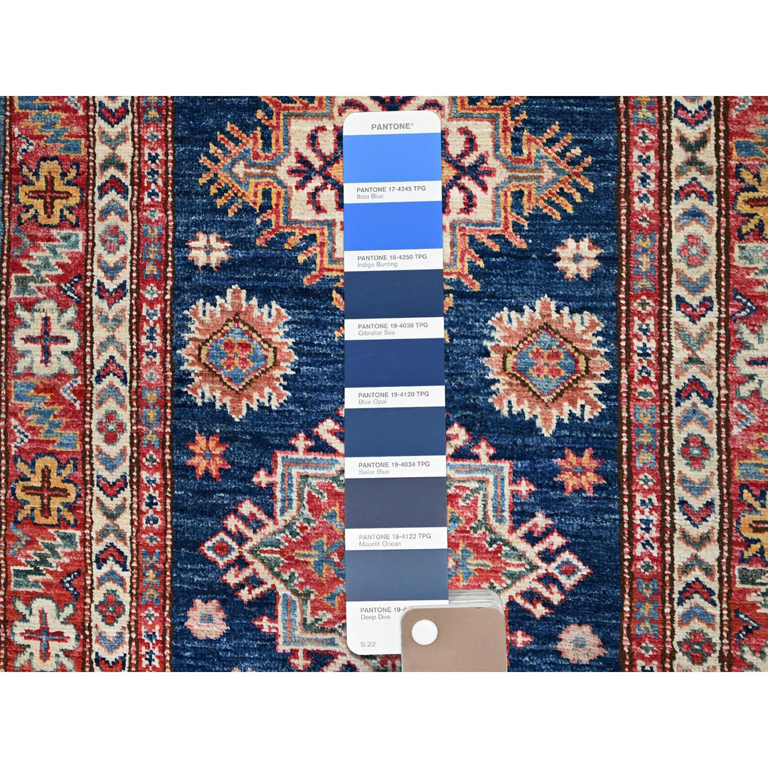 2'9" x 26'3" New Hand Knotted Blue Wool Runner Oriental Rug - MOA10286490