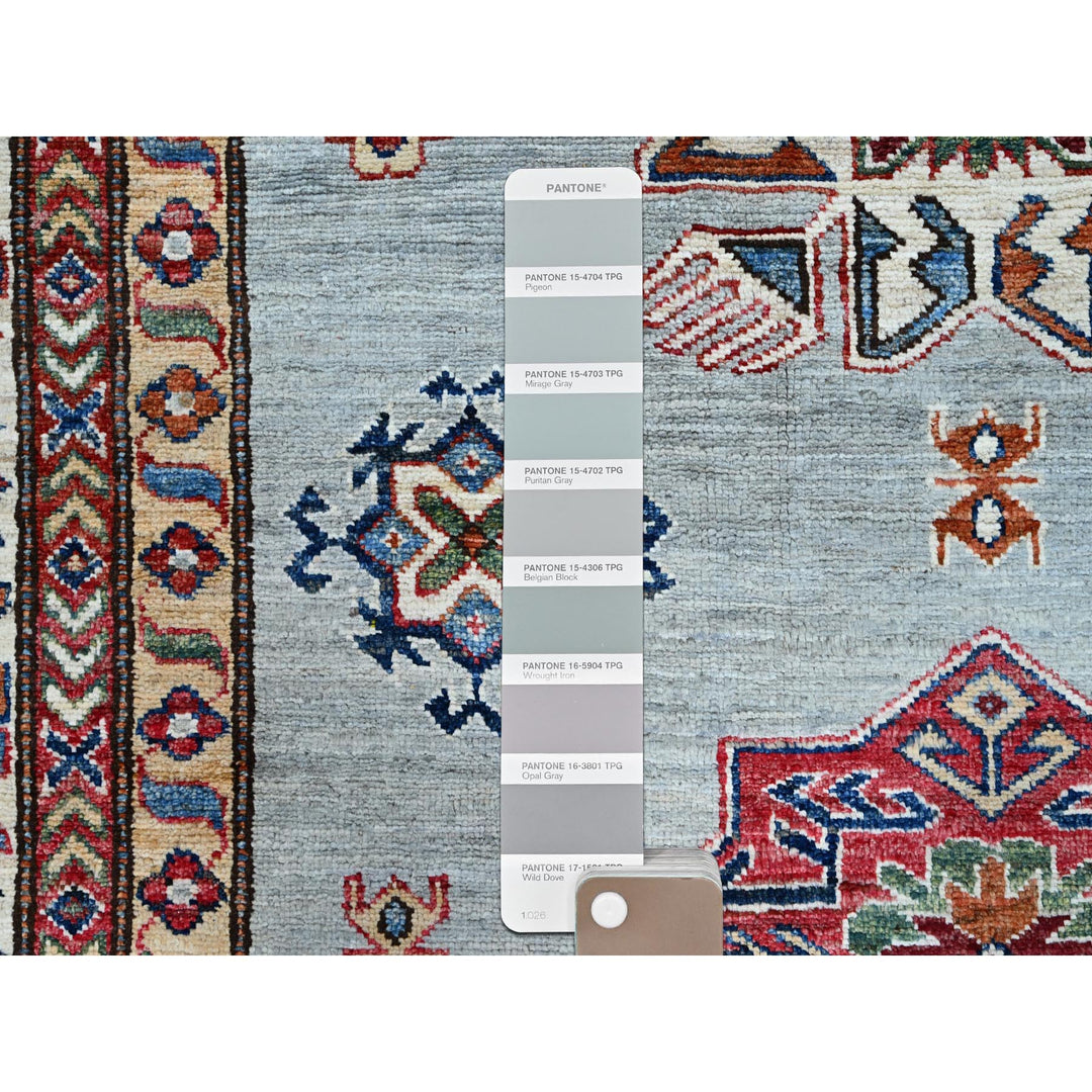 8'11" x 11'11" New Hand Knotted Grey Wool Rectangle Oriental Rug - MOA10286535