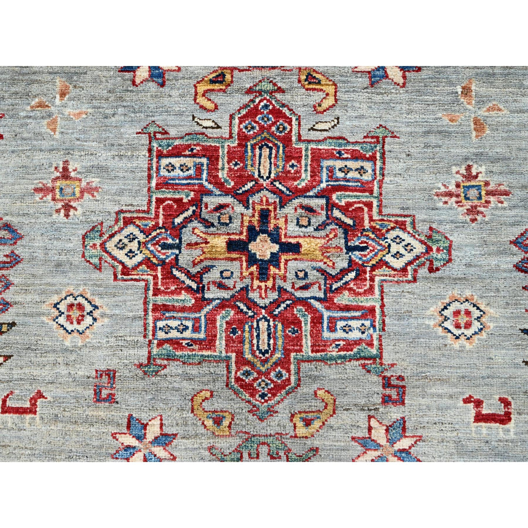 8'8" x 12'2" New Hand Knotted Grey Wool Rectangle Oriental Rug - MOA10286712