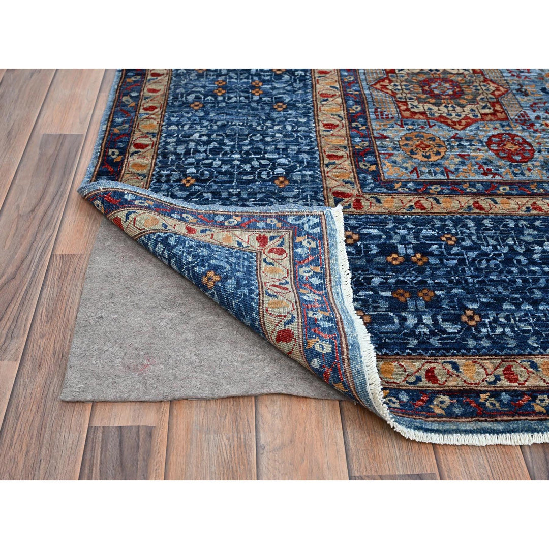 9'10" x 13'8" New Hand Knotted Blue Wool Rectangle Oriental Rug - MOA10286760
