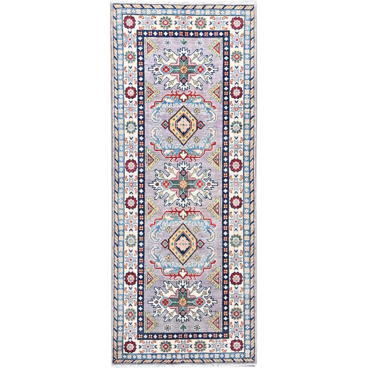 2'8" x 6'5" New Hand Knotted Grey Wool Runner Oriental Rug - MOA10286836