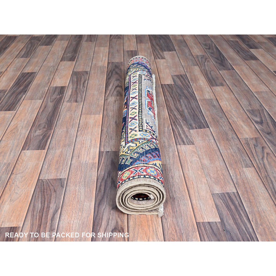 3'5" x 4'8" New Hand Knotted Grey Wool Rectangle Oriental Rug - MOA10286883