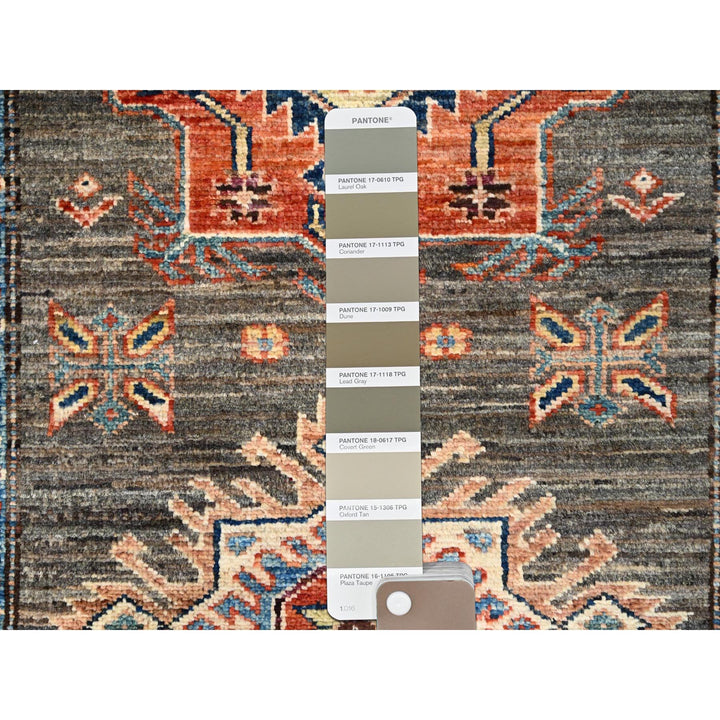 2'5" x 6'8" New Hand Knotted Grey Wool Runner Oriental Rug - MOA10286908