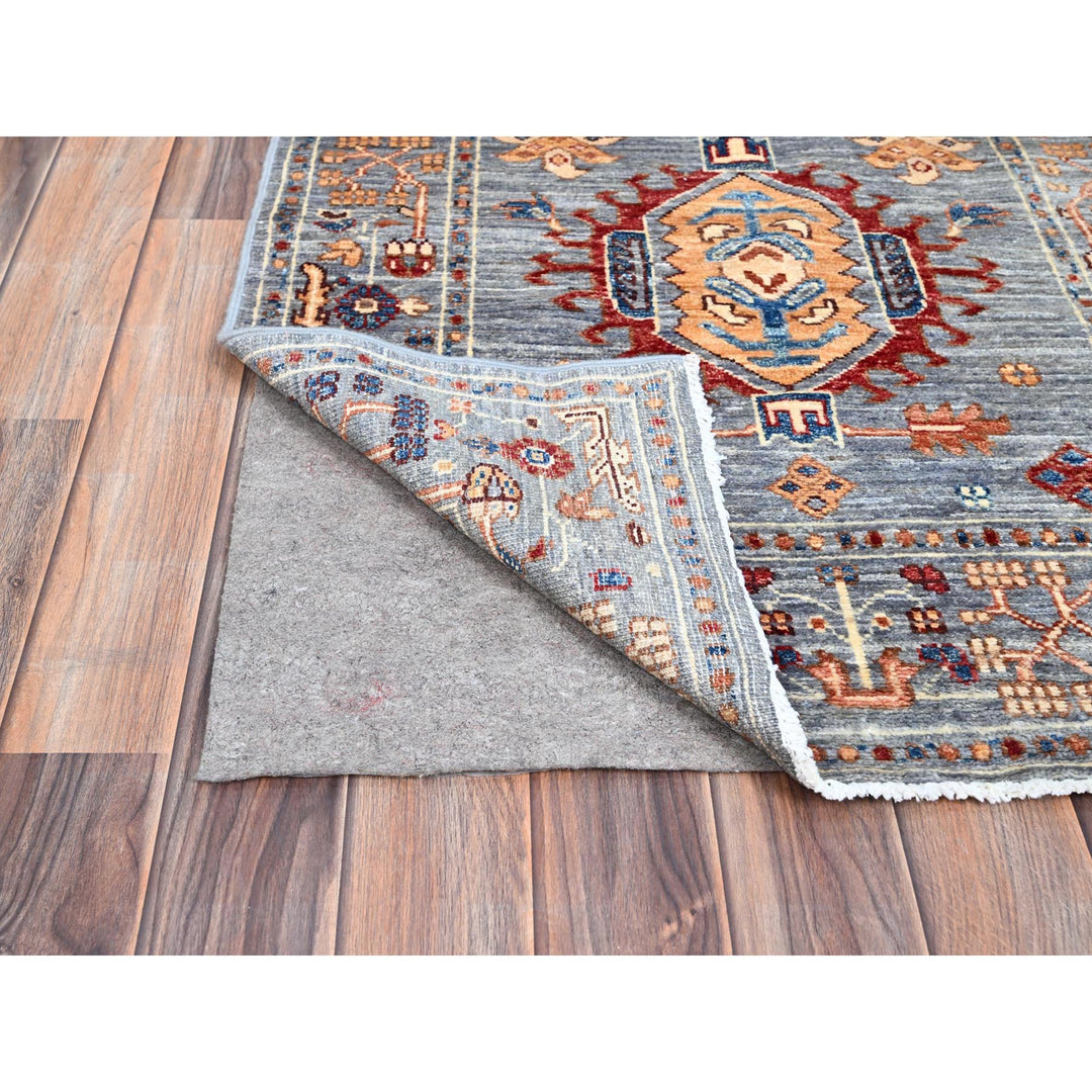 2'7" x 11'6" New Hand Knotted Grey Wool Runner Oriental Rug - MOA10286911