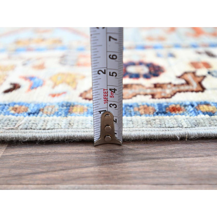 2'7" x 13'5" New Hand Knotted Grey Wool Runner Oriental Rug - MOA10286918