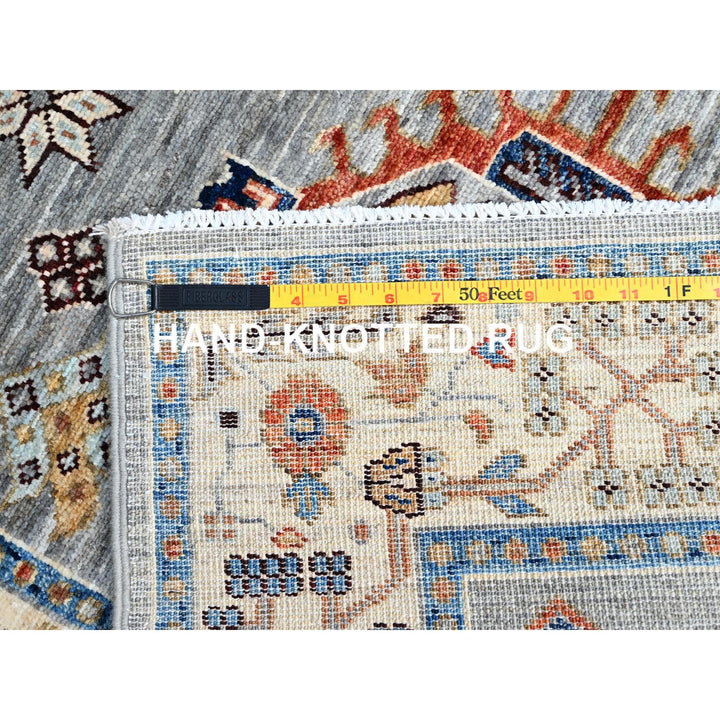 2'7" x 13'5" New Hand Knotted Grey Wool Runner Oriental Rug - MOA10286918