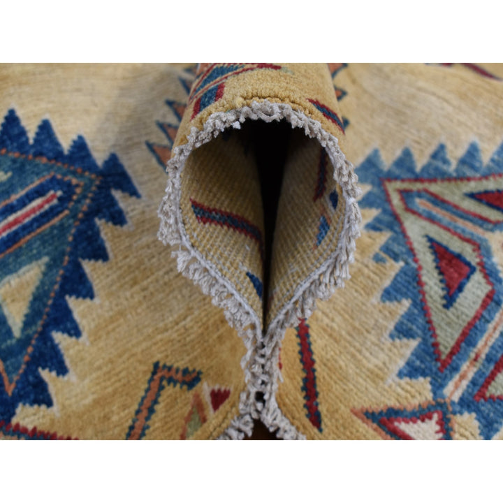 6'1" x 9'1" New Hand Knotted Yellow Wool Rectangle Oriental Rug - MOA10287013