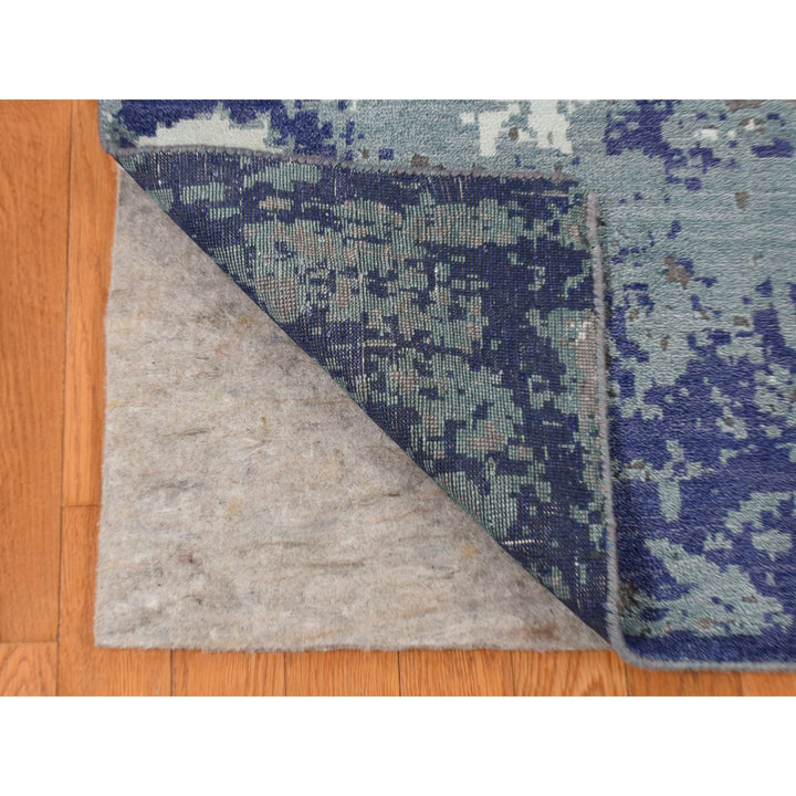 7'10" x 10'0" New Hand Knotted Purple Wool & Silk Rectangle Oriental Rug - MOA10287045