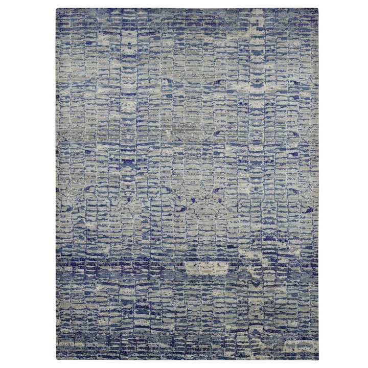 10'2" x 13'10" New Hand Knotted Purple Sari Silk Rectangle Oriental Rug - MOA10287090