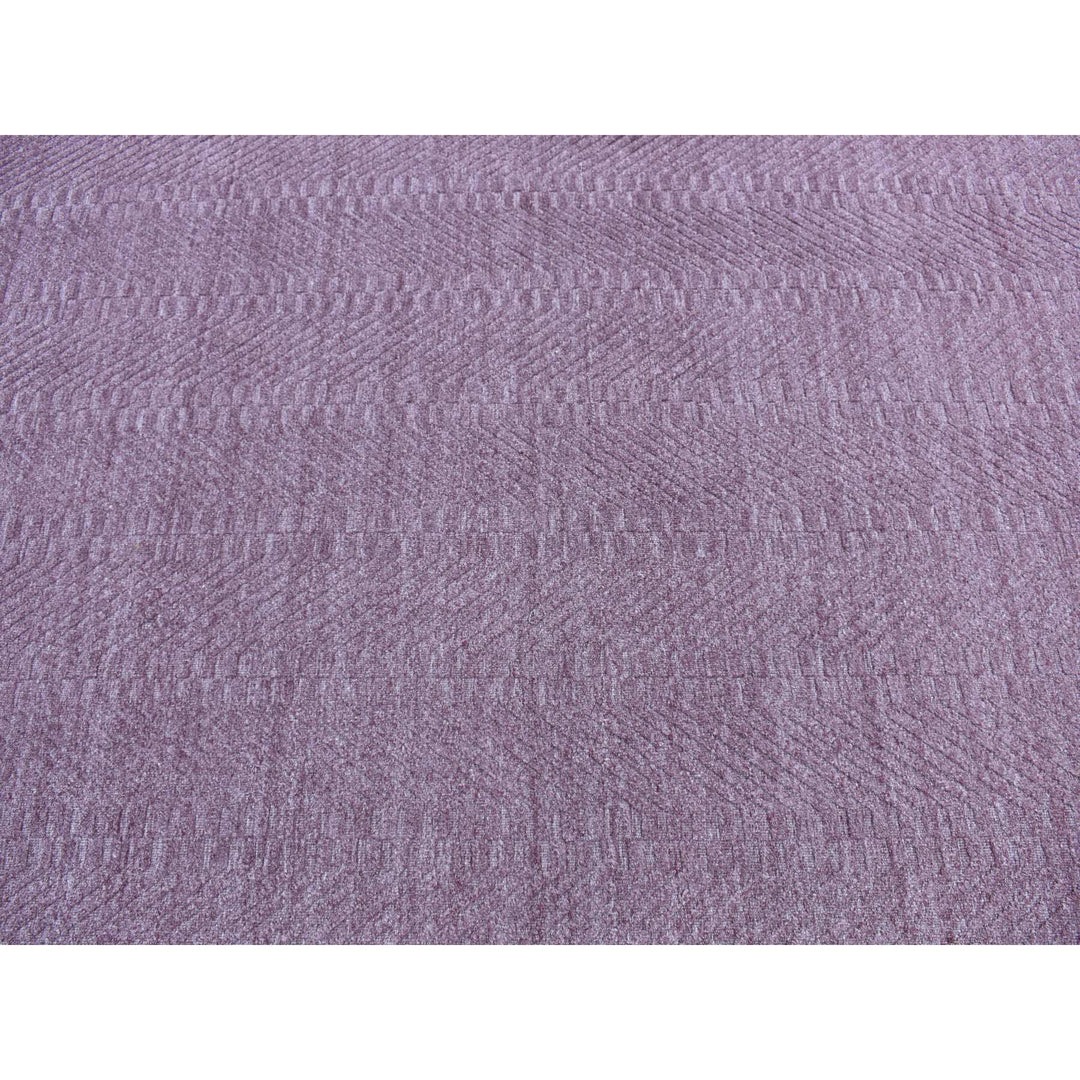 5'1" x 7'1" New Hand Loomed Purple Wool Rectangle Oriental Rug - MOA10287160