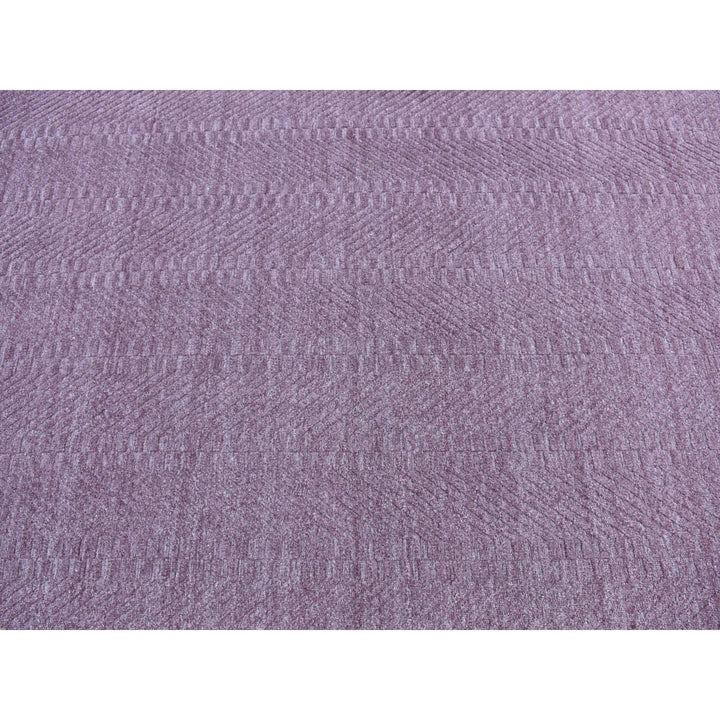 5'1" x 7'1" New Hand Loomed Purple Wool Rectangle Oriental Rug - MOA10287160
