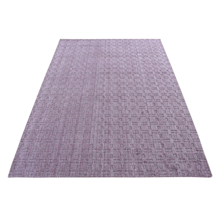 5'0" x 7'0" New Hand Loomed Purple Wool Rectangle Oriental Rug - MOA10287175
