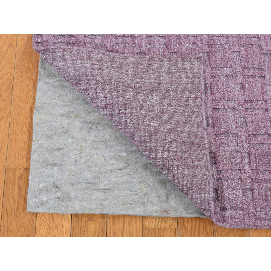 5'0" x 7'0" New Hand Loomed Purple Wool Rectangle Oriental Rug - MOA10287175