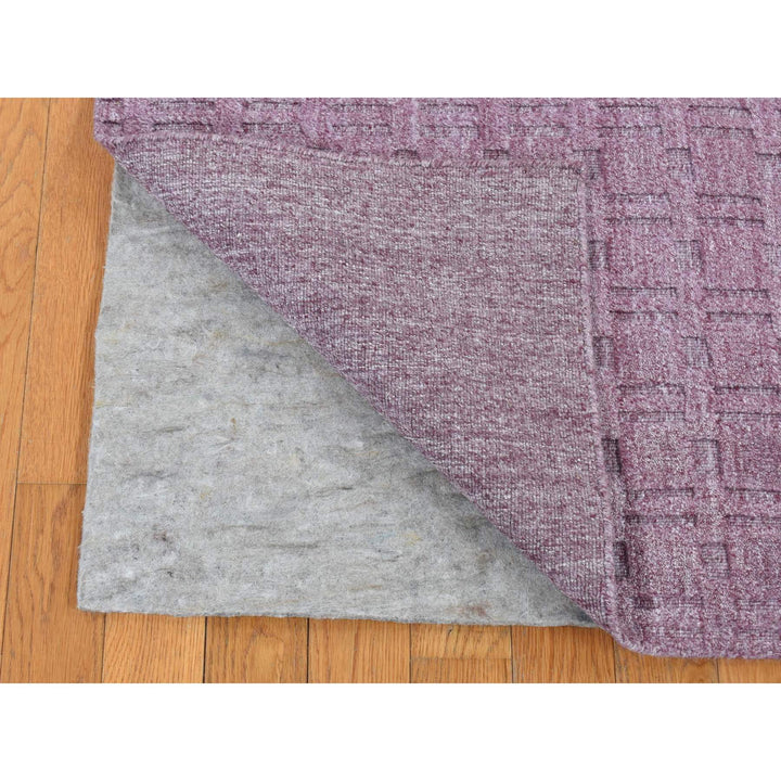 5'0" x 7'0" New Hand Loomed Purple Wool Rectangle Oriental Rug - MOA10287175