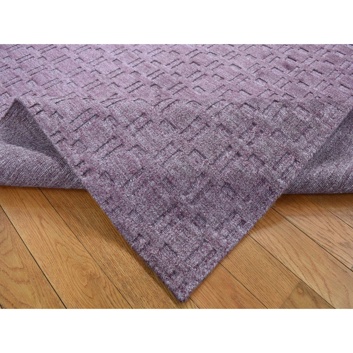 5'0" x 7'0" New Hand Loomed Purple Wool Rectangle Oriental Rug - MOA10287175
