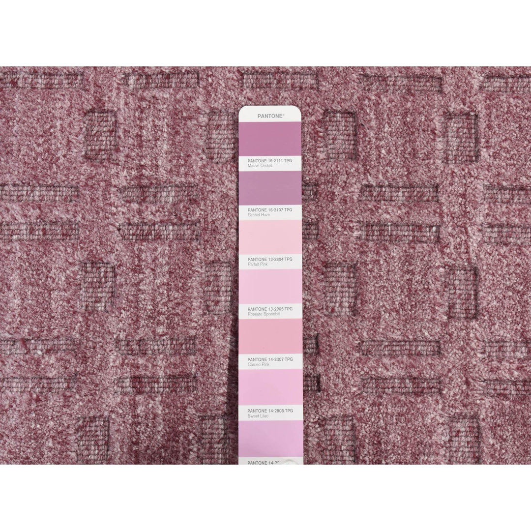 5'0" x 7'0" New Hand Loomed Purple Wool Rectangle Oriental Rug - MOA10287175