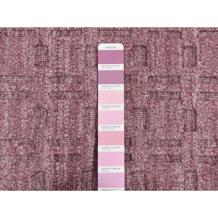 5'0" x 7'0" New Hand Loomed Purple Wool Rectangle Oriental Rug - MOA10287175