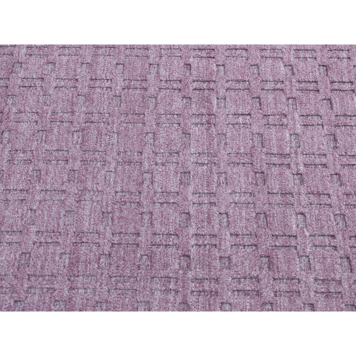 5'0" x 7'0" New Hand Loomed Purple Wool Rectangle Oriental Rug - MOA10287175