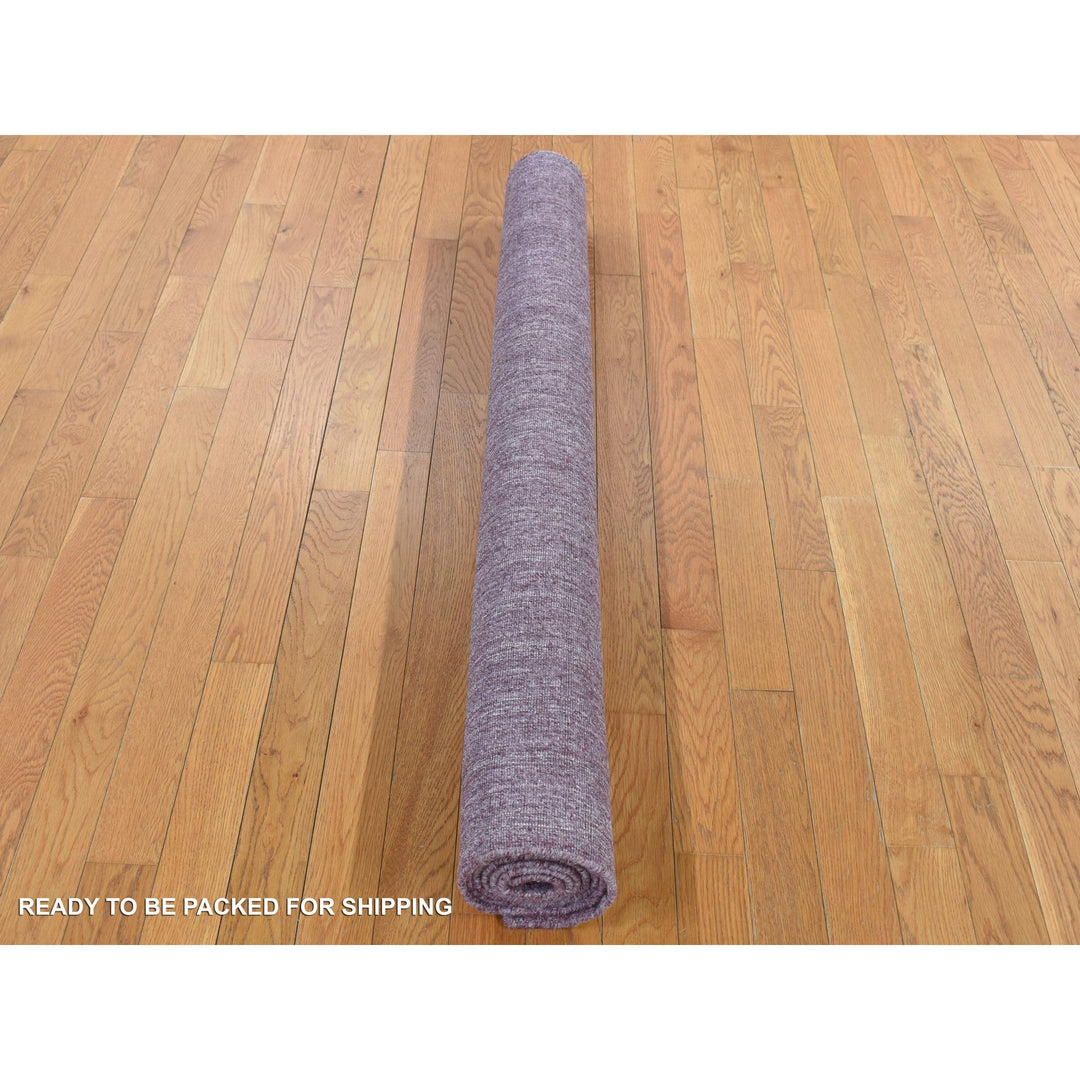 5'0" x 7'0" New Hand Loomed Purple Wool Rectangle Oriental Rug - MOA10287175