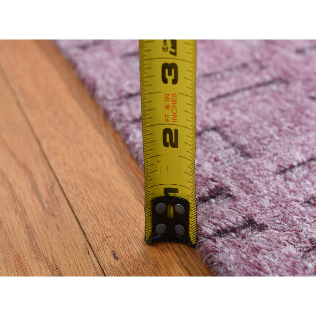 5'0" x 7'0" New Hand Loomed Purple Wool Rectangle Oriental Rug - MOA10287175