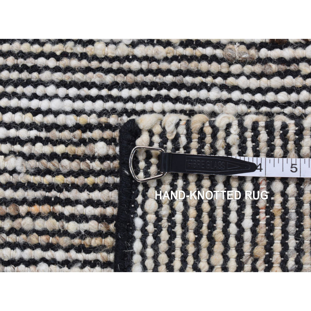 1'10" x 2'1" New Hand Loomed Ivory Wool Square Oriental Rug - MOA10287420