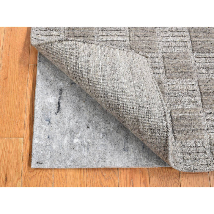 2'1" x 2'3" New Hand Loomed Grey Wool Square Oriental Rug - MOA10287483
