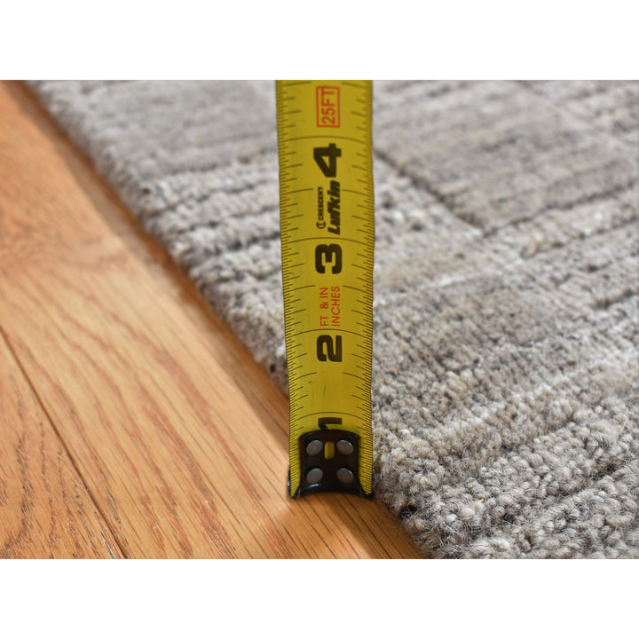 2'1" x 2'3" New Hand Loomed Grey Wool Square Oriental Rug - MOA10287483