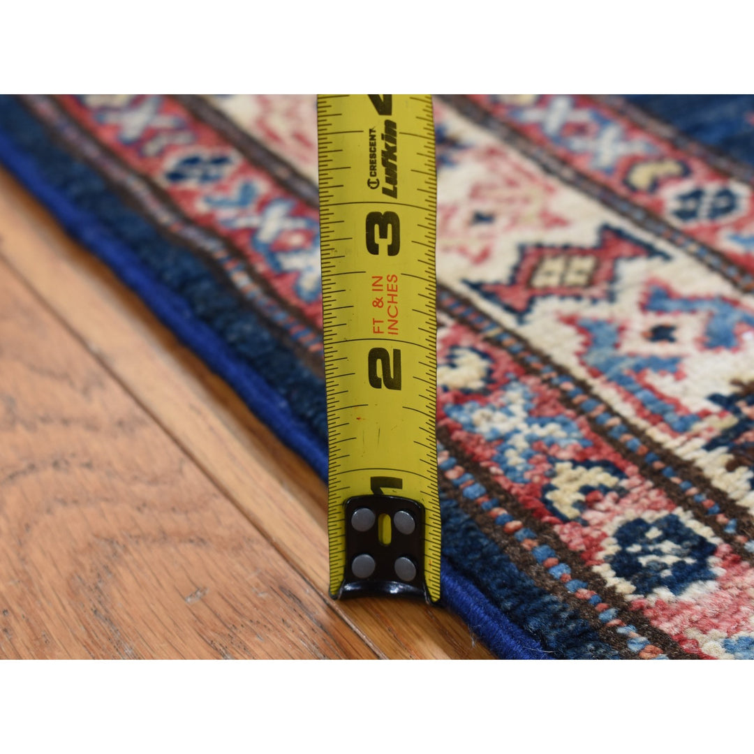 2'9" x 8'2" New Hand Knotted Blue Wool Runner Oriental Rug - MOA10287490