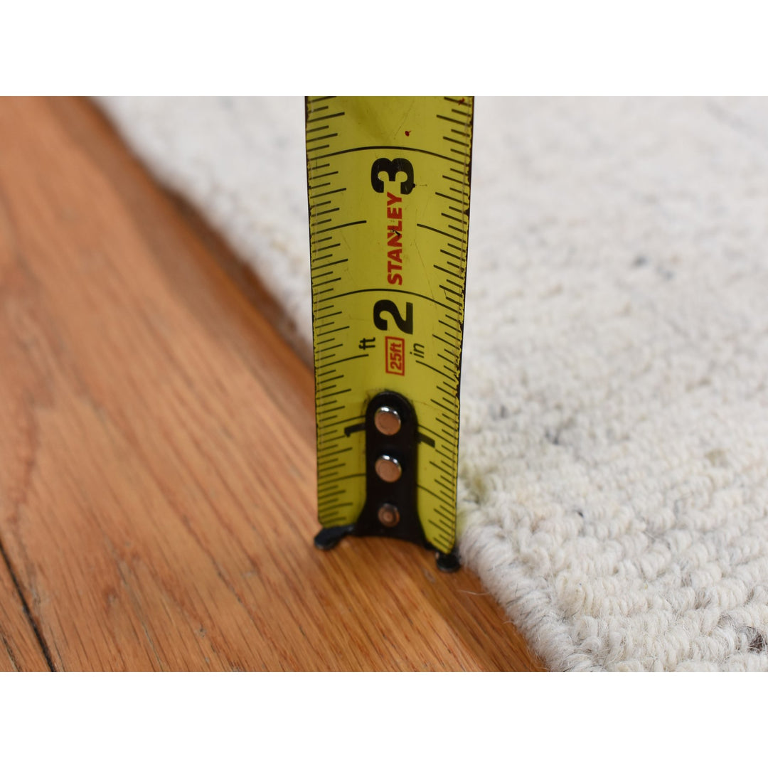 2'10" x 3'2" New Hand Loomed Ivory Wool Rectangle Oriental Rug - MOA10287548