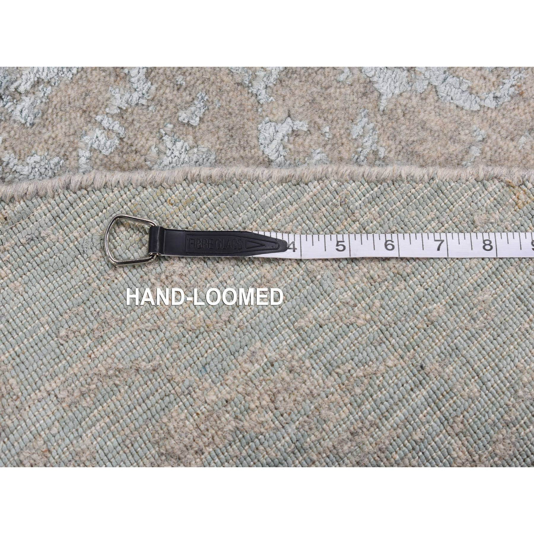 6'0" x 6'0" New Hand Loomed Grey Wool Round Oriental Rug - MOA10287713