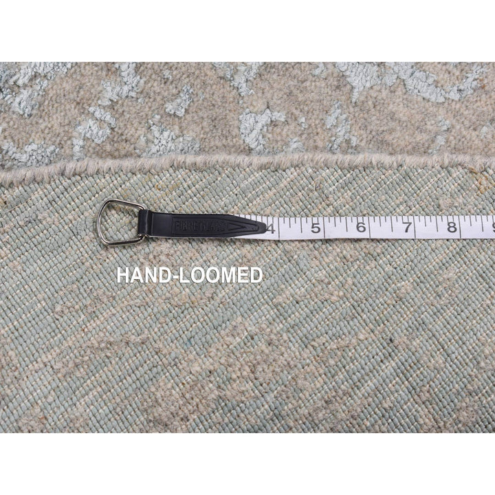 6'0" x 6'0" New Hand Loomed Grey Wool Round Oriental Rug - MOA10287713