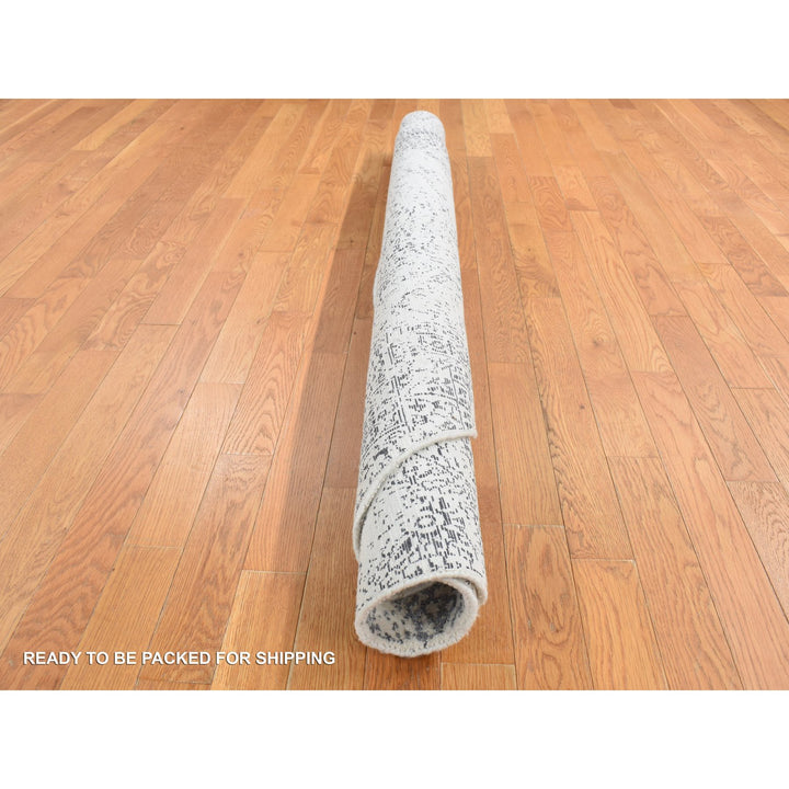 6'0" x 6'0" New Hand Loomed Ivory Wool Round Oriental Rug - MOA10287715