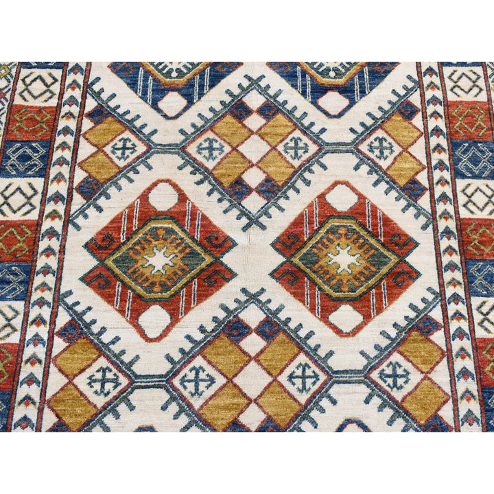 4'10" x 7'0" New Hand Knotted Ivory Wool Rectangle Oriental Rug - MOA10287764